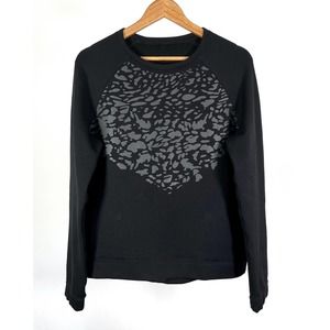 Lululemon Snapshot Crew Power Stretch Fleece Sweatshirt Black Womens Size 8